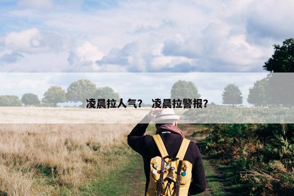 凌晨拉人气？ 凌晨拉警报？