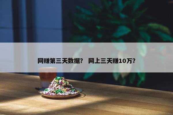 网赚第三天数据？ 网上三天赚10万？
