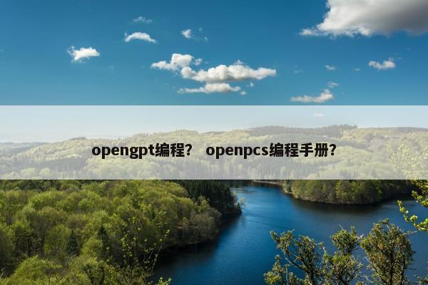 opengpt编程？ openpcs编程手册？