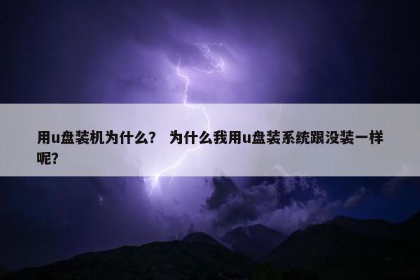 用u盘装机为什么？ 为什么我用u盘装系统跟没装一样呢？
