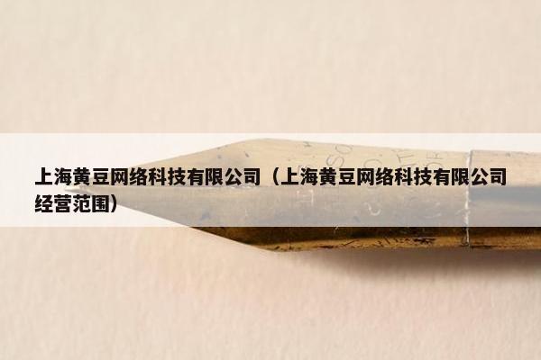 上海黄豆网络科技有限公司（上海黄豆网络科技有限公司经营范围）