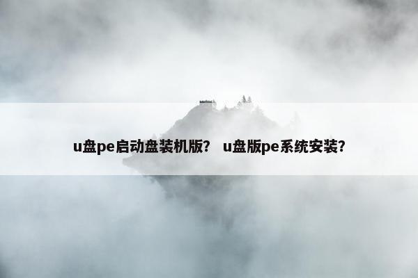 u盘pe启动盘装机版？ u盘版pe系统安装？