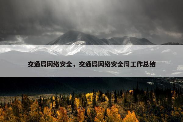 交通局网络安全，交通局网络安全周工作总结