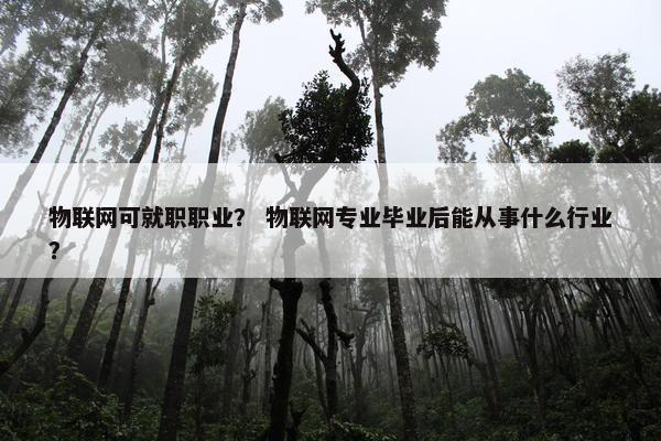 物联网可就职职业？ 物联网专业毕业后能从事什么行业？