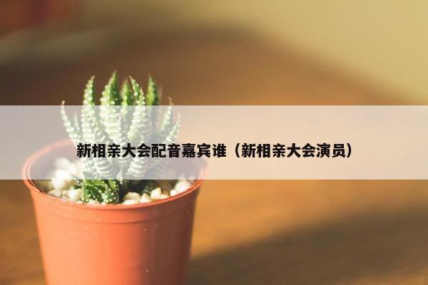 新相亲大会配音嘉宾谁（新相亲大会演员）