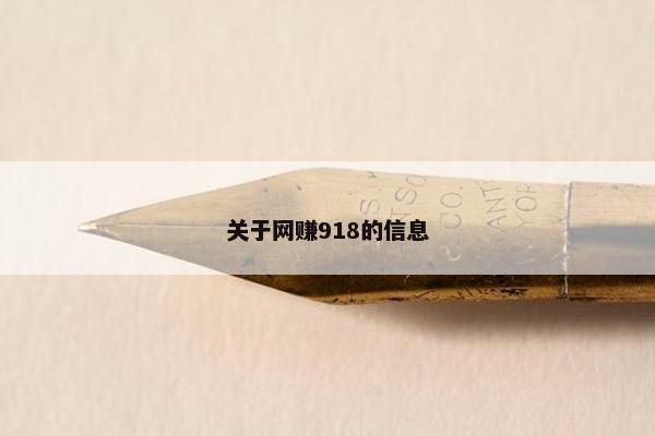 关于网赚918的信息