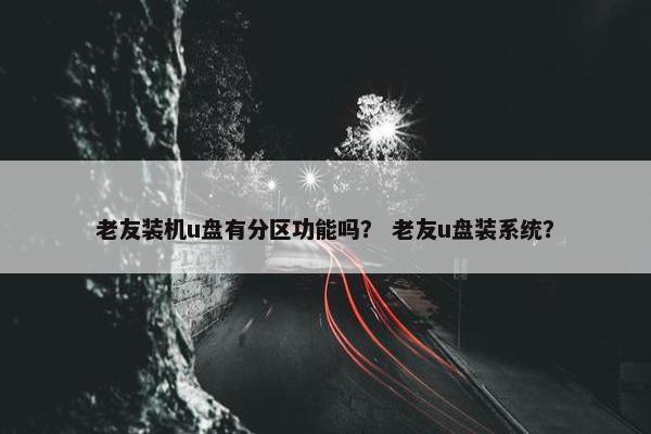 老友装机u盘有分区功能吗？ 老友u盘装系统？