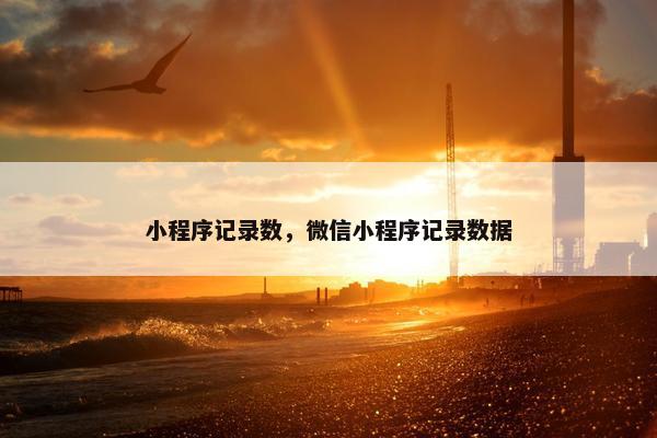 小程序记录数，微信小程序记录数据