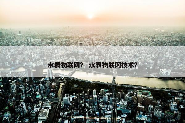 水表物联网？ 水表物联网技术？