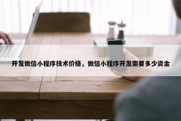 开发微信小程序技术价格，微信小程序开发需要多少资金