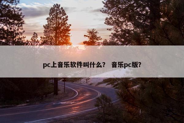 pc上音乐软件叫什么？ 音乐pc版？