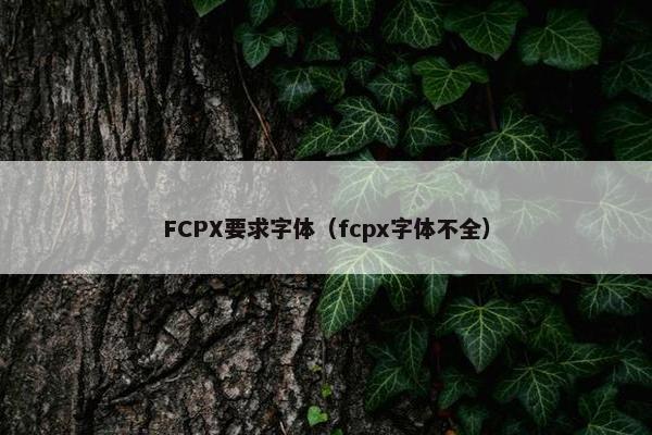 FCPX要求字体（fcpx字体不全）