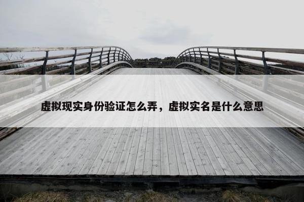 虚拟现实身份验证怎么弄，虚拟实名是什么意思