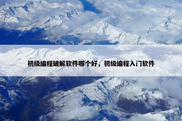 初级编程破解软件哪个好，初级编程入门软件