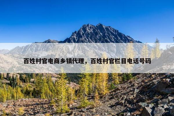 百姓村官电商乡镇代理，百姓村官栏目电话号码