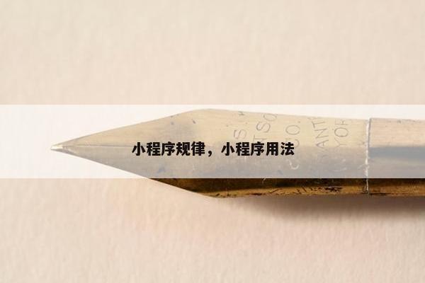 小程序规律，小程序用法