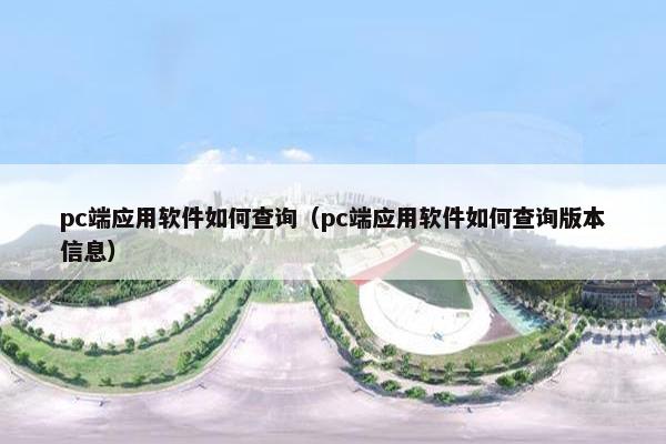 pc端应用软件如何查询（pc端应用软件如何查询版本信息）