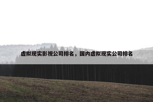 虚拟现实影视公司排名，国内虚拟现实公司排名