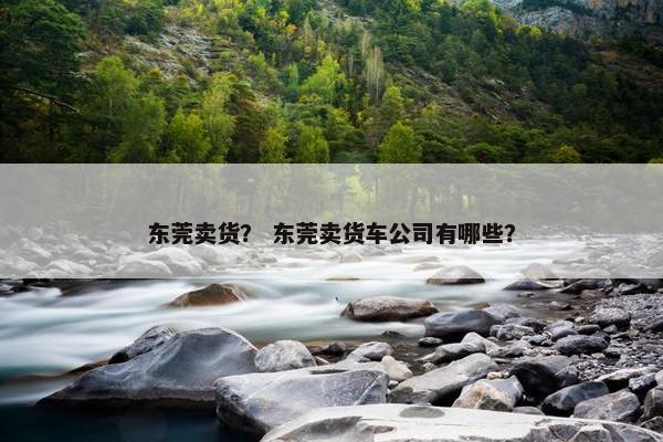 东莞卖货？ 东莞卖货车公司有哪些？