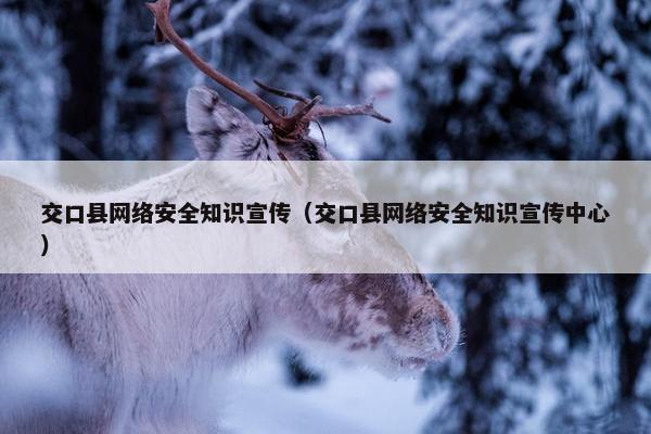 交口县网络安全知识宣传（交口县网络安全知识宣传中心）