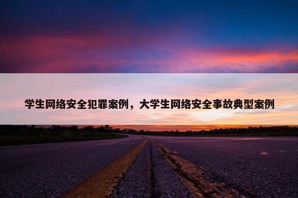 学生网络安全犯罪案例，大学生网络安全事故典型案例