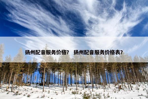扬州配音服务价格？ 扬州配音服务价格表？