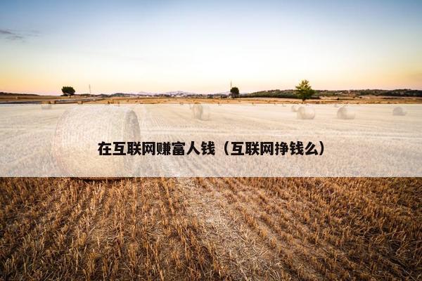 在互联网赚富人钱（互联网挣钱么）