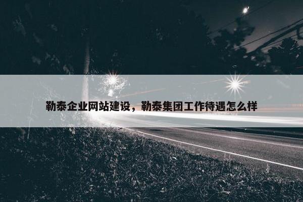 勒泰企业网站建设，勒泰集团工作待遇怎么样