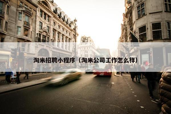 淘米招聘小程序（淘米公司工作怎么样）