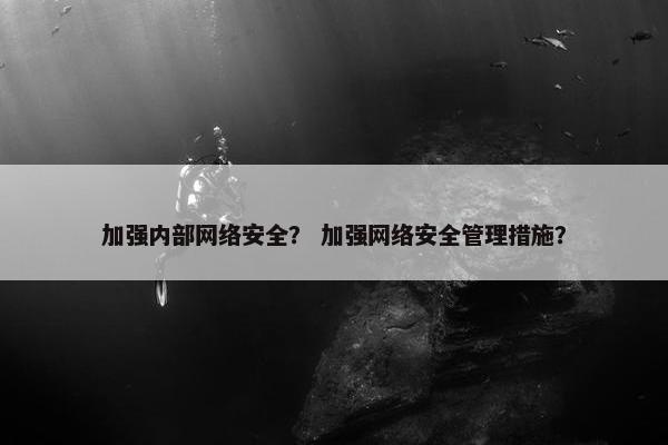 加强内部网络安全？ 加强网络安全管理措施？