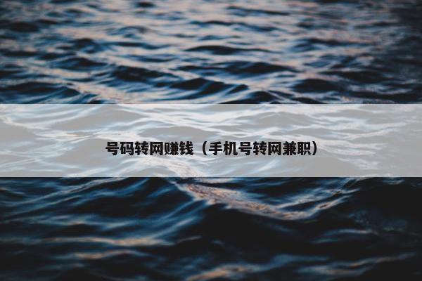 号码转网赚钱（手机号转网兼职）