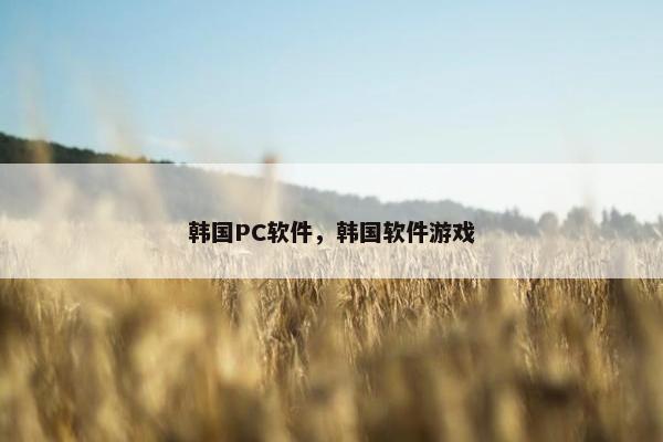 韩国PC软件，韩国软件游戏
