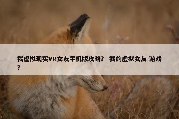 我虚拟现实vR女友手机版攻略？ 我的虚拟女友 游戏？