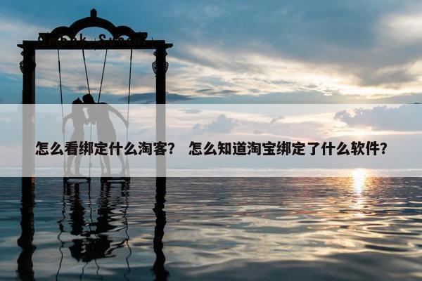 怎么看绑定什么淘客？ 怎么知道淘宝绑定了什么软件？
