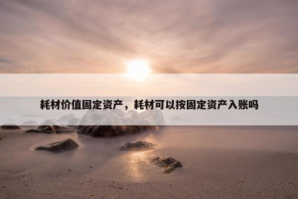 耗材价值固定资产，耗材可以按固定资产入账吗