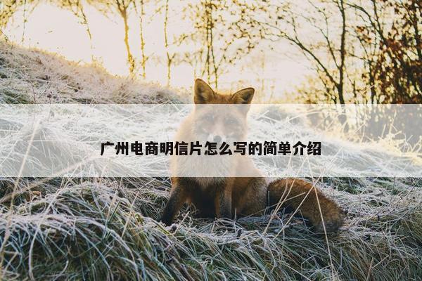 广州电商明信片怎么写的简单介绍