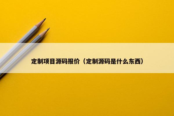定制项目源码报价（定制源码是什么东西）