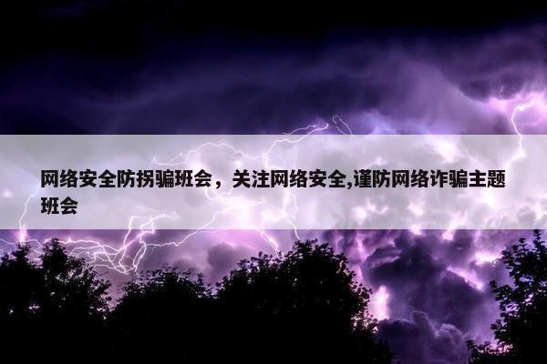 网络安全防拐骗班会，关注网络安全,谨防网络诈骗主题班会