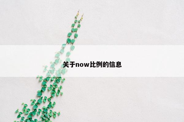 关于now比例的信息