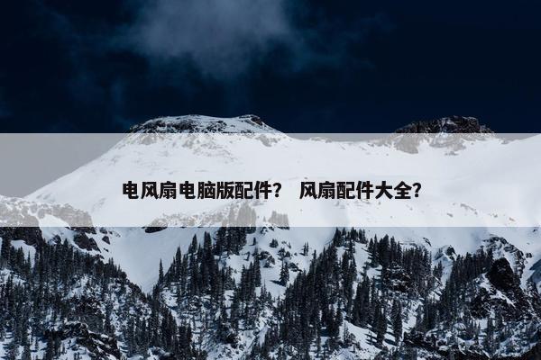 电风扇电脑版配件？ 风扇配件大全？