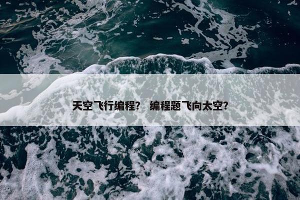 天空飞行编程？ 编程题飞向太空？