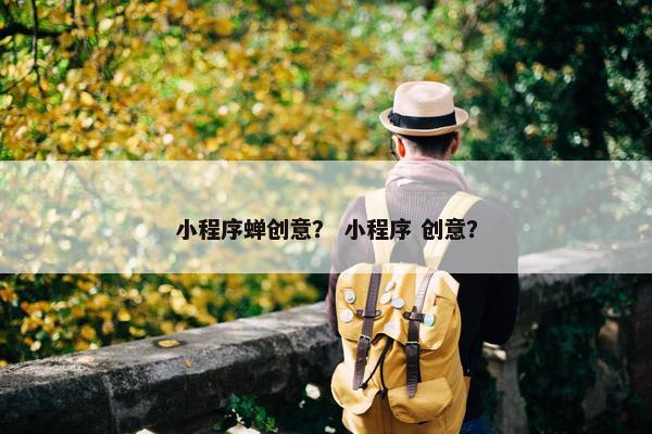 小程序蝉创意？ 小程序 创意？