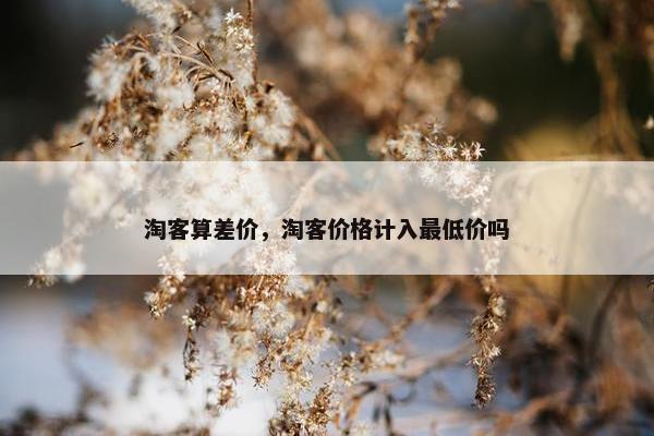 淘客算差价，淘客价格计入最低价吗