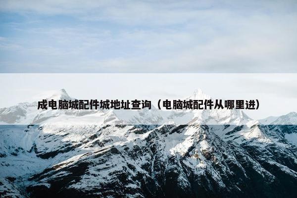 成电脑城配件城地址查询（电脑城配件从哪里进）