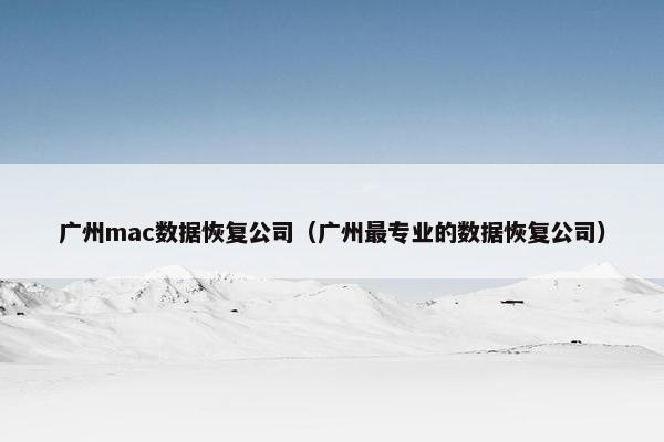 广州mac数据恢复公司（广州最专业的数据恢复公司）