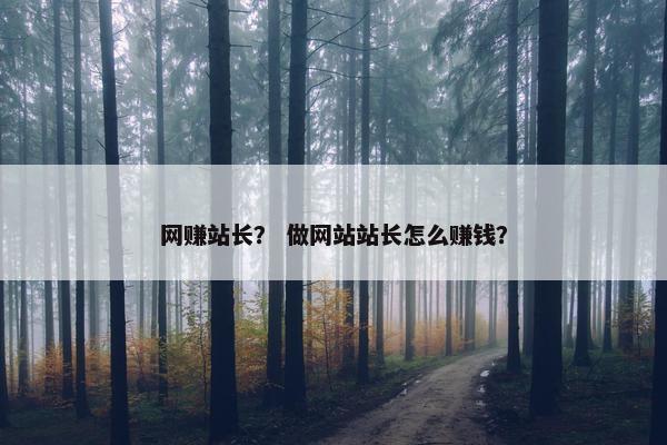 网赚站长？ 做网站站长怎么赚钱？