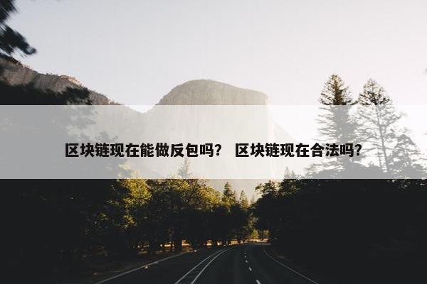 区块链现在能做反包吗？ 区块链现在合法吗？