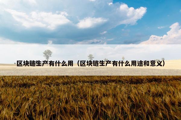 区块链生产有什么用（区块链生产有什么用途和意义）