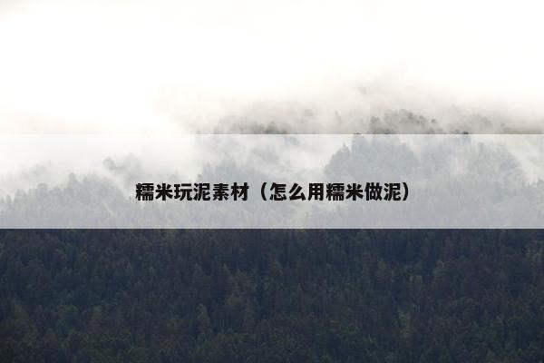 糯米玩泥素材（怎么用糯米做泥）
