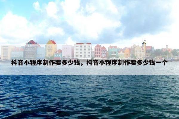 抖音小程序制作要多少钱，抖音小程序制作要多少钱一个